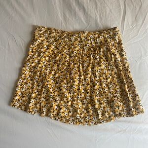Forever 21 Yellow Floral Mini Skirt